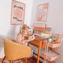 Load image into Gallery viewer, Go with the flow- pink wave with florals