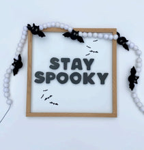 Load image into Gallery viewer, Stay Spooky black &amp; white with bats - Collab with ThreadMamaStory
