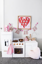 Load image into Gallery viewer, Love You Forever- White Cutout Letters, Red Heart