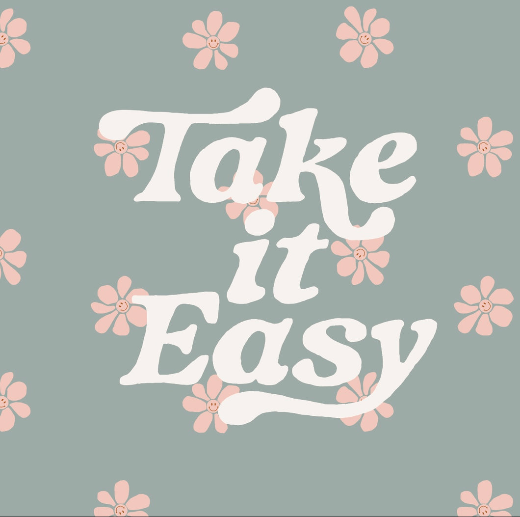 Take it easy- happy floral blue