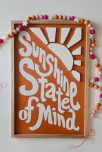 Load image into Gallery viewer, Sunshine State of Mind- rust background/ white letters
