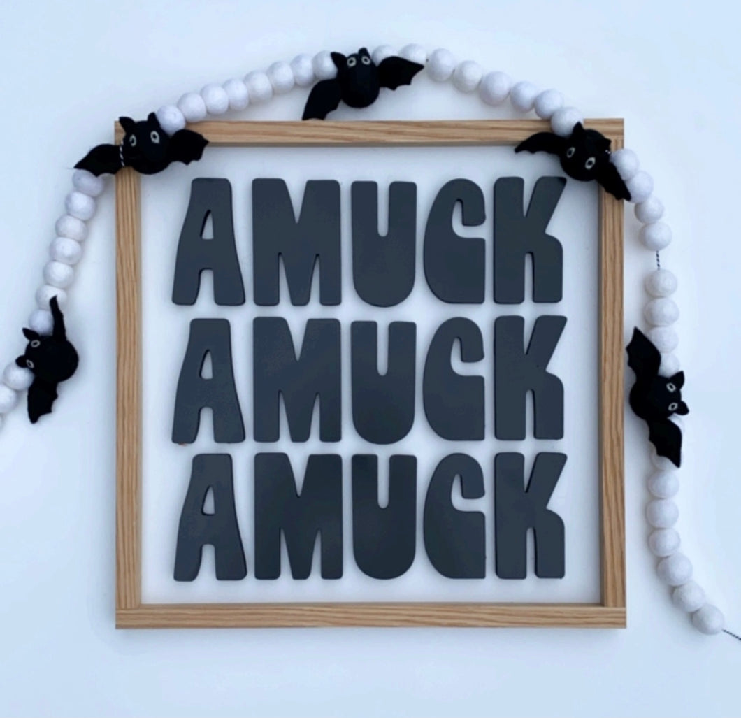 AMUCK,AMUCK,AMUCK - black & white - Collab with Threadmamastory