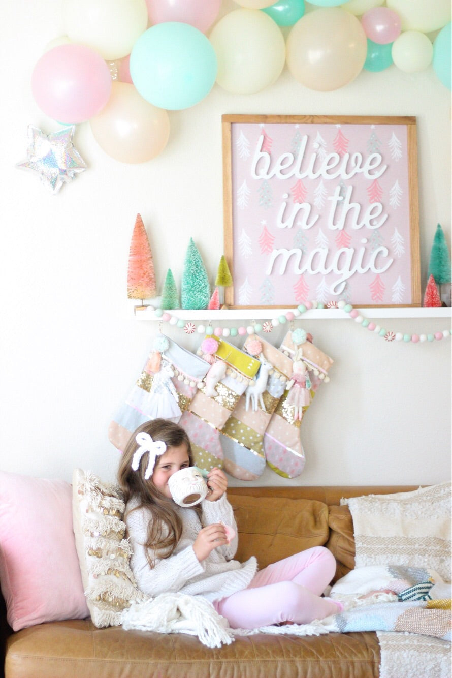 believe in the magic - Indy & Pippa pink tree print background