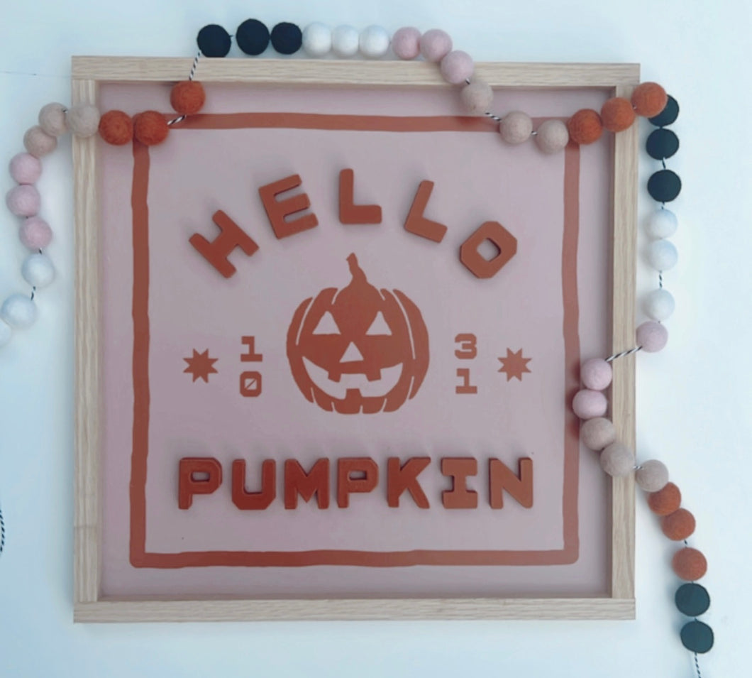 Hello Pumpkin- Pink & Rust